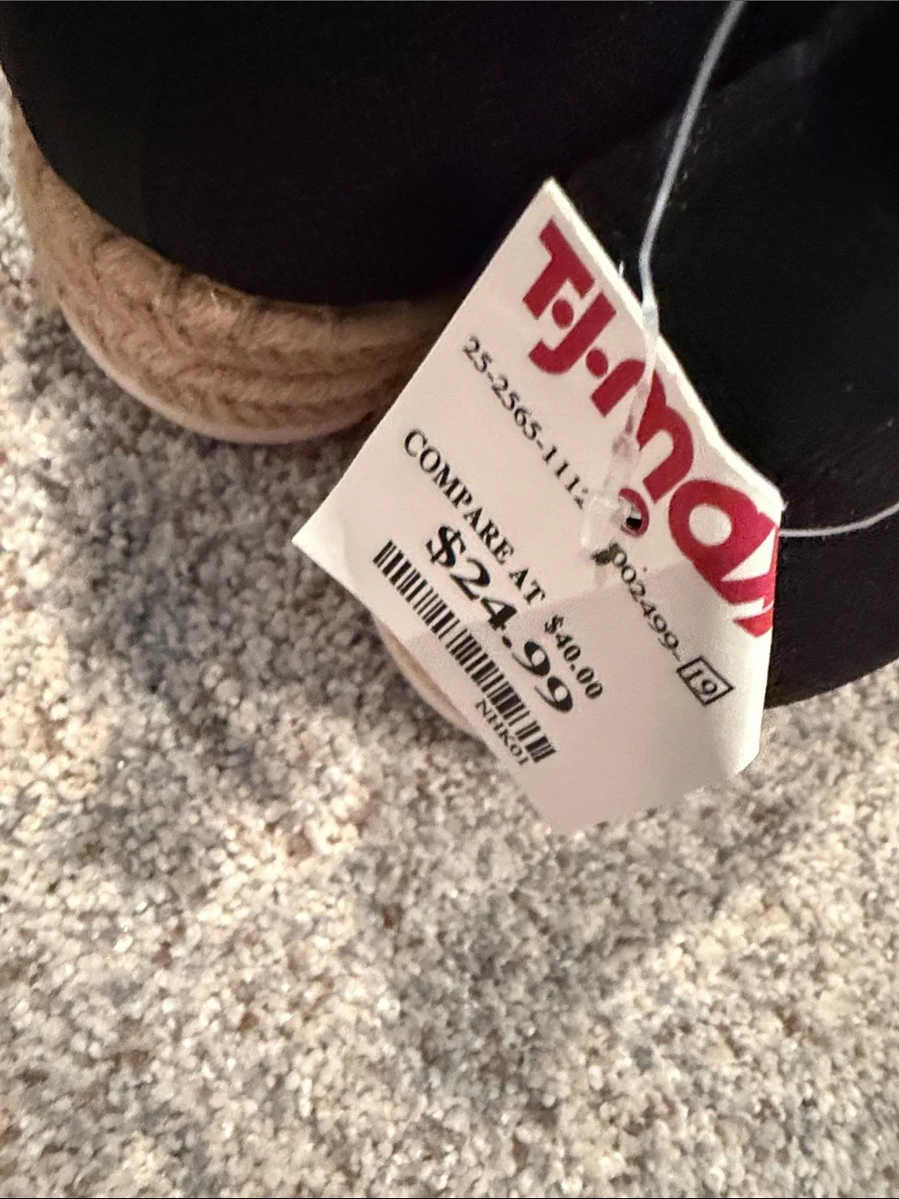 Adrienne Vittadini Black Knit Espadrille Wedge Slip-On